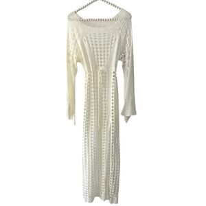 Bikini cover up white resort wear dress one size